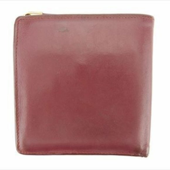Authentic Cartier Wallet Purse Bifold Mastline Red Gold leather Woman - Picture 2 of 8